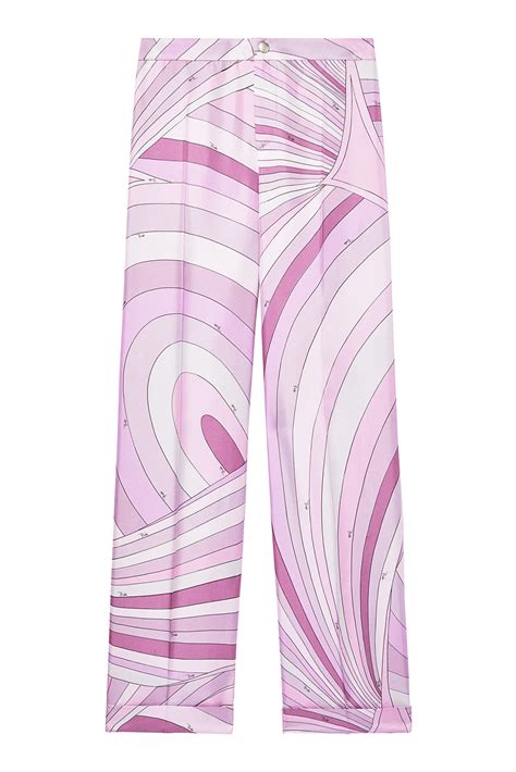 Buy Pucci Iride Print Silk Twill Trousers For Bloomingdale S UAE