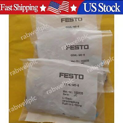 Pcs New Qsml M Festo Fast Shipping Push In L Fitting Ebay