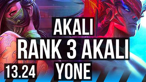 Akali Vs Yone Mid Rank Akali Solo Kills Legendary