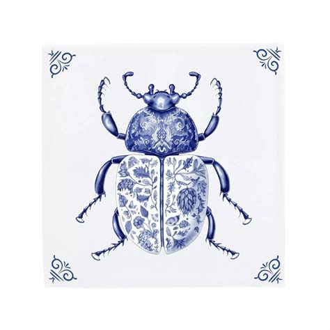 White Beetle Bug in 2025 | Delft, Insect art, Beetle
