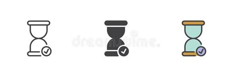 Hourglass Check Mark Different Style Icon Set Stock Vector Illustration Of Solid Sign 317362347