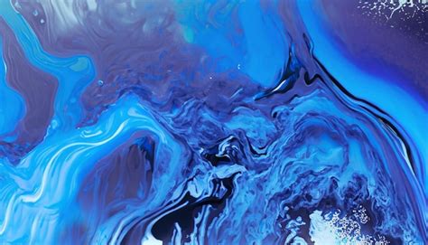 premium photo abstract art blue paint background  liquid fluid