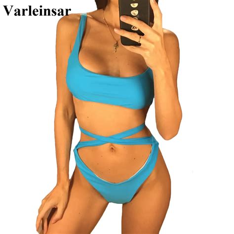 2019 Sexy High Leg Cut Bikini Women Swimwear Female Swimsuit Two Pieces