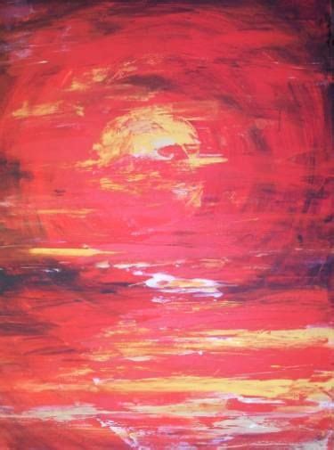 RED SKY Cloud Painting, Sunset Painting, Acrylic Painting Canvas, Decal ...