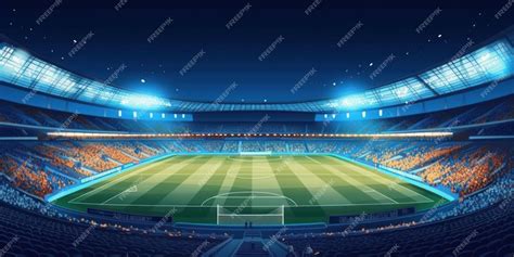 Premium Ai Image Large Professional Football Stadium Beautiful