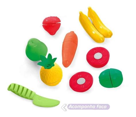 Brinquedo Comidinhas Frutas E Legumes De Cortar Infantil Tateti