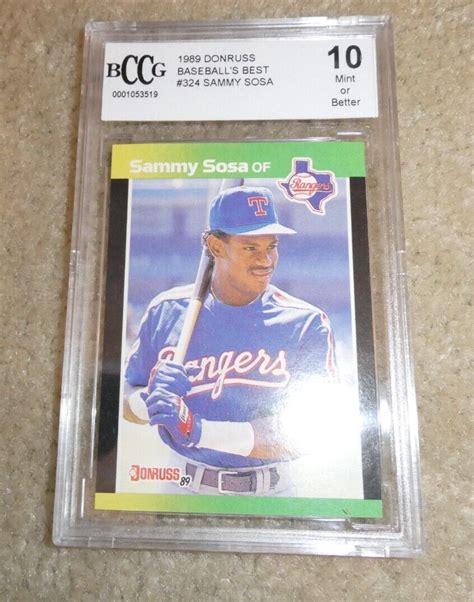 BCCG 10 1989 Donruss Baseball S Best Sammy Sosa Rookie Card 324 EBay