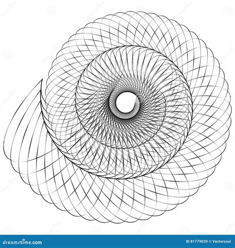 几何螺旋 爱奥尼亚柱型，螺旋元素 抽象几何 向量例证 插画 包括有 畸变 残废 例证 线圈 要素 81779039