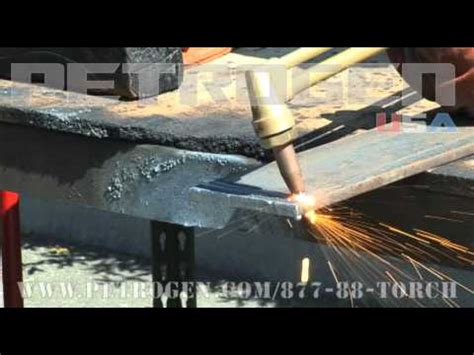 Petrogen Oxy Gasoline Cutting Torch Thin Steel Cut Wmv Youtube