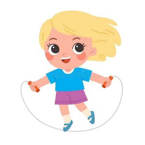 happy girl jump rope sport  activity girls skipping rope activity