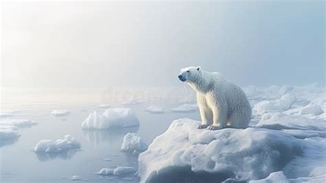 White Albino in Gray Conditions of Ice Landscape, Like a Polar Bear ...