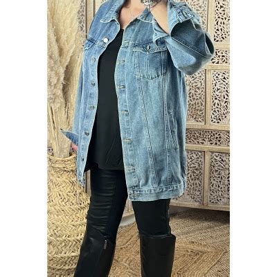 Veste Jean Longue Grande Taille Piment Rouge PASSION BOHEME