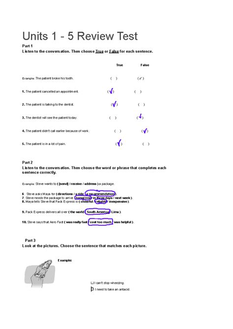 Tn3 Units 1 5 Assessment Units 1 5 Review Test Part 1 Listen To The