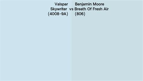 Valspar Skywriter 4008 9A Vs Benjamin Moore Breath Of Fresh Air 806