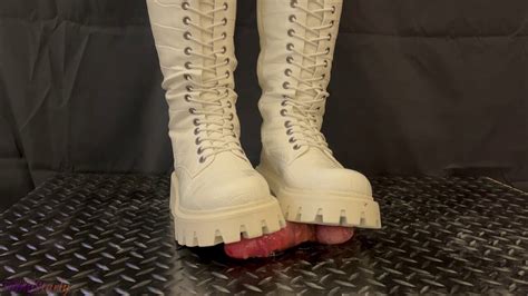 Dangerous Cock Trample White And Black Combat Boots With Tamystarly Bootjob Ballbusting Cbt