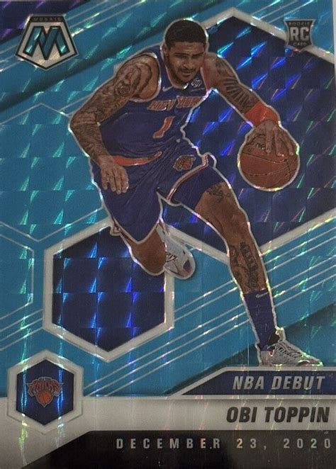 Obi Toppin 2020 Mosaic NBA Debut Blue Fluorescent 273 Price Guide