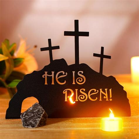 Easter Resurrection Scene Set He Is Risen Easter Decor Empty Tomb Christian East