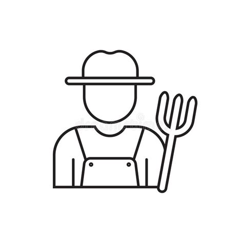 Icono Del Agricultor En Estilo Lineal Ilustración del Vector