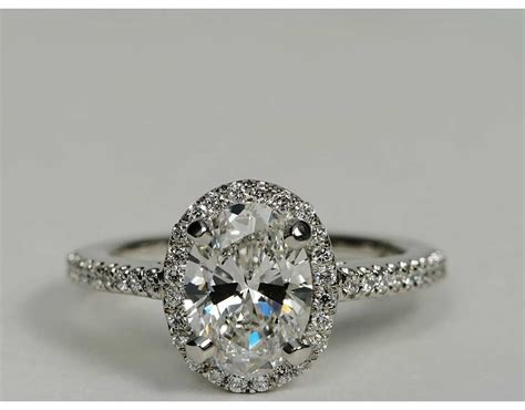 Oval Halo Diamond Engagement Ring In Platinum Blue Nile Vintage