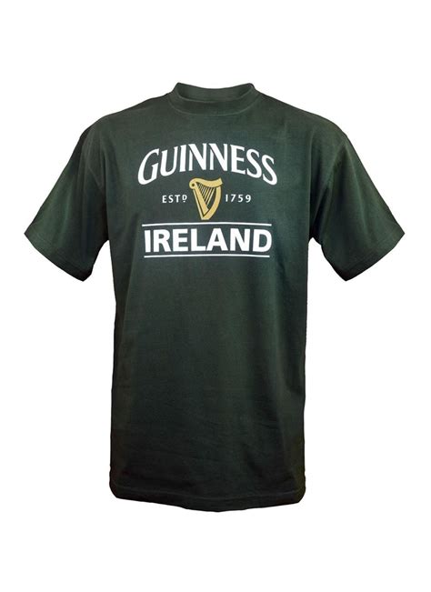 Guinness Harp Ireland Bottle Green T Shirt Blarney Shirts Green