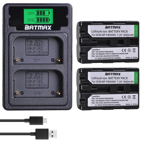 Batmax Bater A Np Fm H Fm H Con Puerto Usb Cargador Dual Lcd Tipo