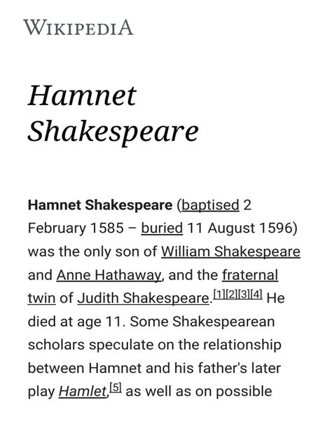 Hamnet Shakespeare - Wikipedia.pdf | William Shakespeare | Fiction ...