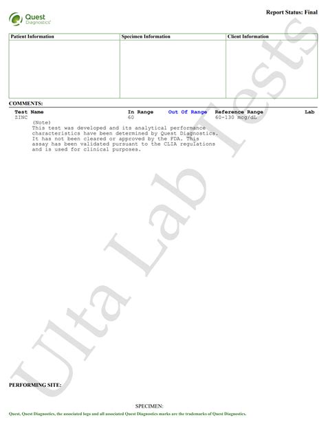 Zinc Test | Ulta Lab Tests