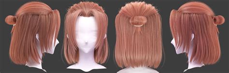 Stylized Anime Male Hairstyle Blender Particle System 3d Model Cgtrader