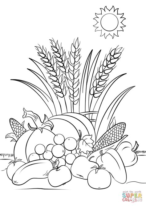 Fall Harvest coloring page | Free Printable Coloring Pages