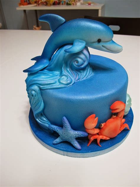 Patty s art studio Sugar paste figurines 翻糖作品 Dolphin birthday cakes