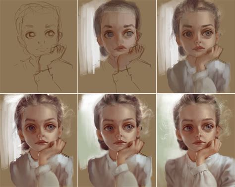 Ilse Harting Steps Stylized Portrait Study Painting Tutorial Digital