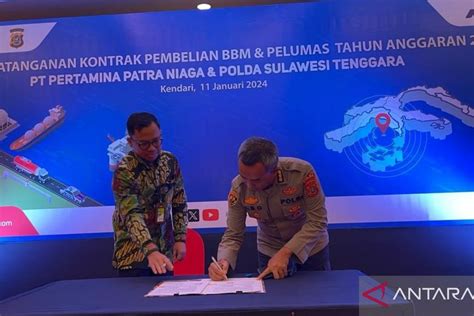 Polda Sultra Dan Pertamina Teken Kerja Sama Pembelian BBM Rp37 Miliar