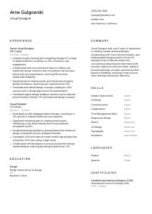 Visual Designer Resume Example