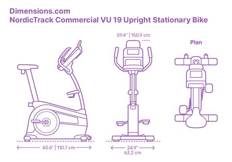 NordicTrack Commercial VU 19 Upright Stationary Bike Dimensions ...