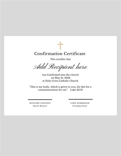 Editable Certificate Of Confirmation Religious Gold Certificate