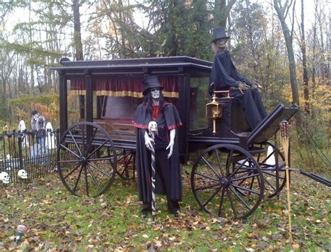 Halloween antique horse drawn hearse prop | Outdoor halloween ...