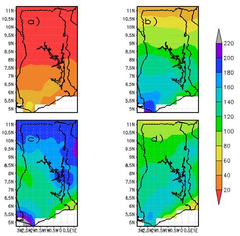 Seasonal Mean Rainfall Mm Over Ghana For A Djf B Mam C Jja