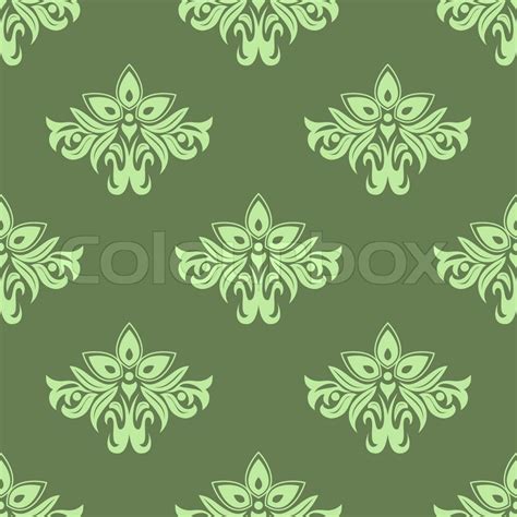 Light green floral seamless pattern on ... | Stock vector | Colourbox