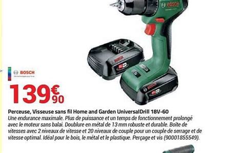 Promo Perceuse Visseuse Sans Fil Home And Garden Universaldrill V