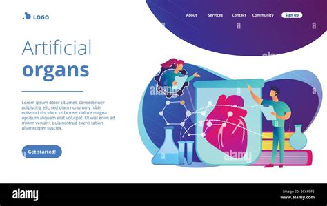 Lab Grown Organs Concept Landing Page Stock Vector Image And Art Alamy