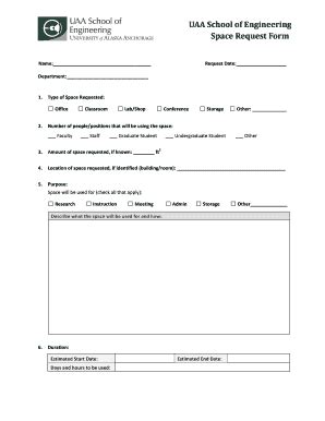 Space Request Form Fill Online Printable Fillable Blank Pdffiller