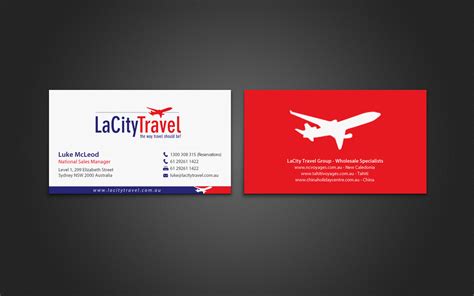 Modern Professional Travel Agent Business Card Design For Lacity Travel Australia By