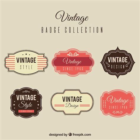 Conjunto De Insignias Vintage Vector Gratis