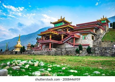 Beautiful Buddhist Monastery Architecture Design Morning Stock Photo ...