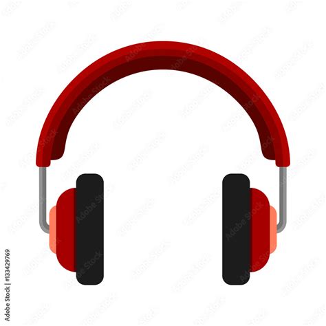 Vector Headphones Icon Flat Design Vector Illustration Concept For Web