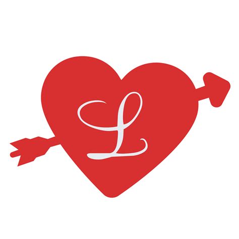 Red Heart With Letter L Lettering Letter L Beautiful Scenery