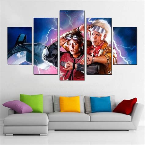 Modern Wall Art Home Decor Modular Canvas Pictures 5 Pieces Back To The ...