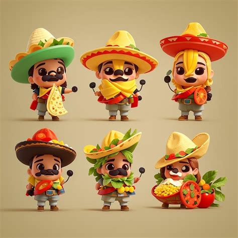 A Set Of Cute Taco Mascot Vector Icon Illustration Collections Of Taco