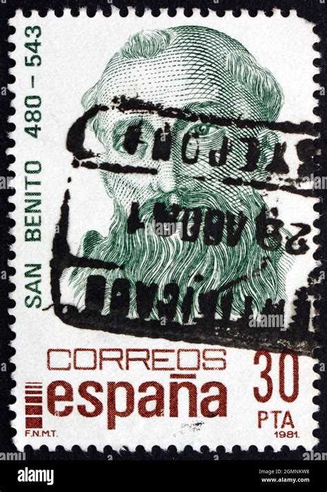 SPAIN CIRCA 1981 A Stamp Printed In The Spain Shows St Benedict Of