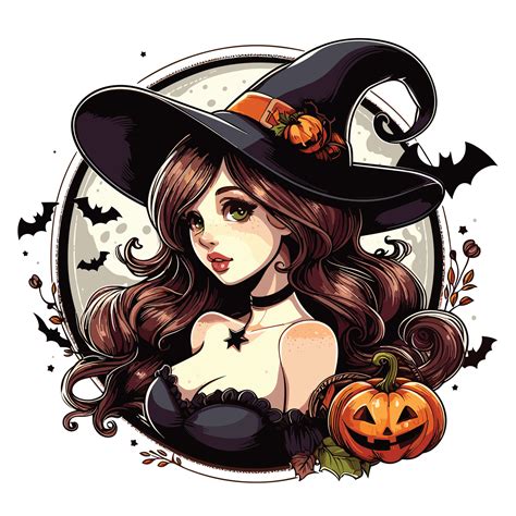 Beautiful Halloween Witch Clipart - Ai Generative 32973693 PNG